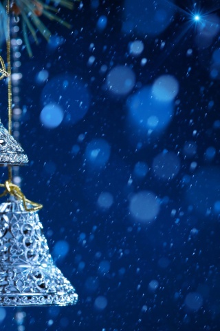 New Year Ornaments Blue Snowfall