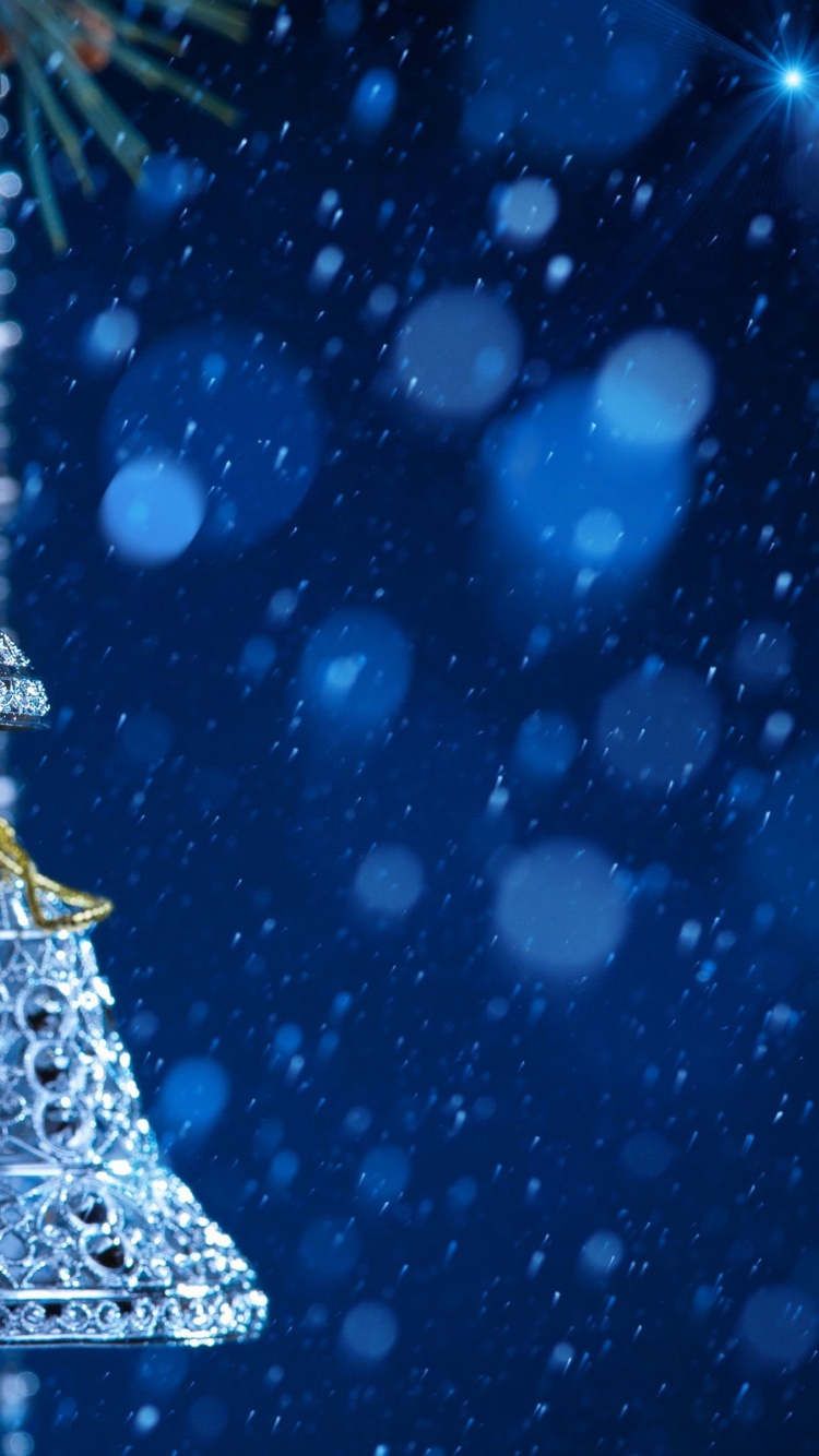 New Year Ornaments Blue Snowfall