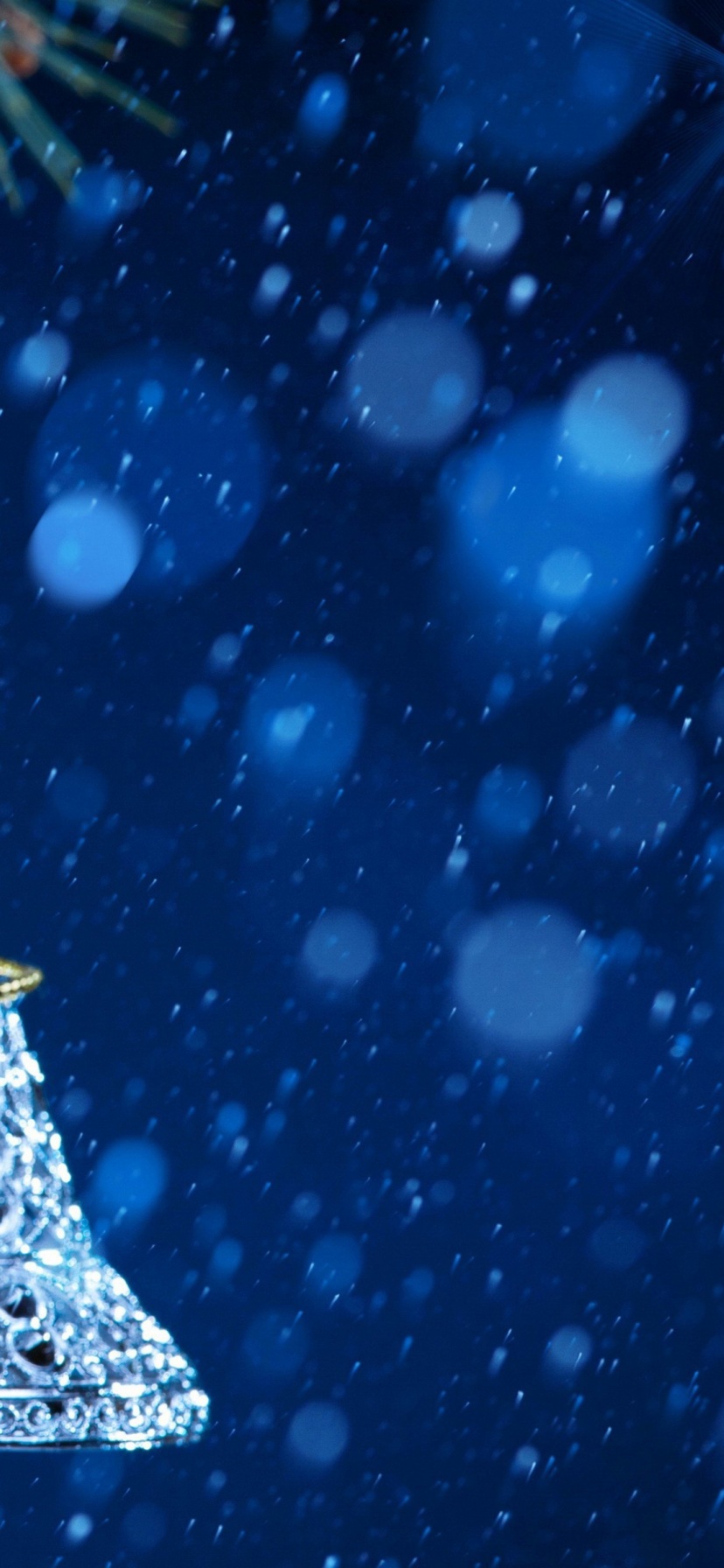 New Year Ornaments Blue Snowfall