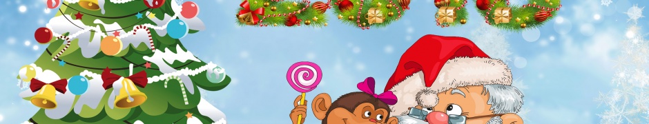 New Year Santa Claus Monkeys