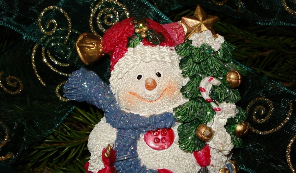 New Year Snowman Toy Twig Needles Jewelry