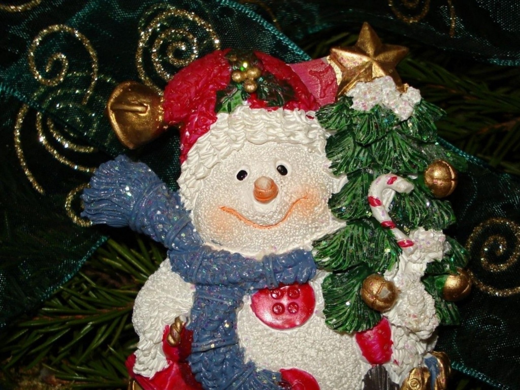 New Year Snowman Toy Twig Needles Jewelry