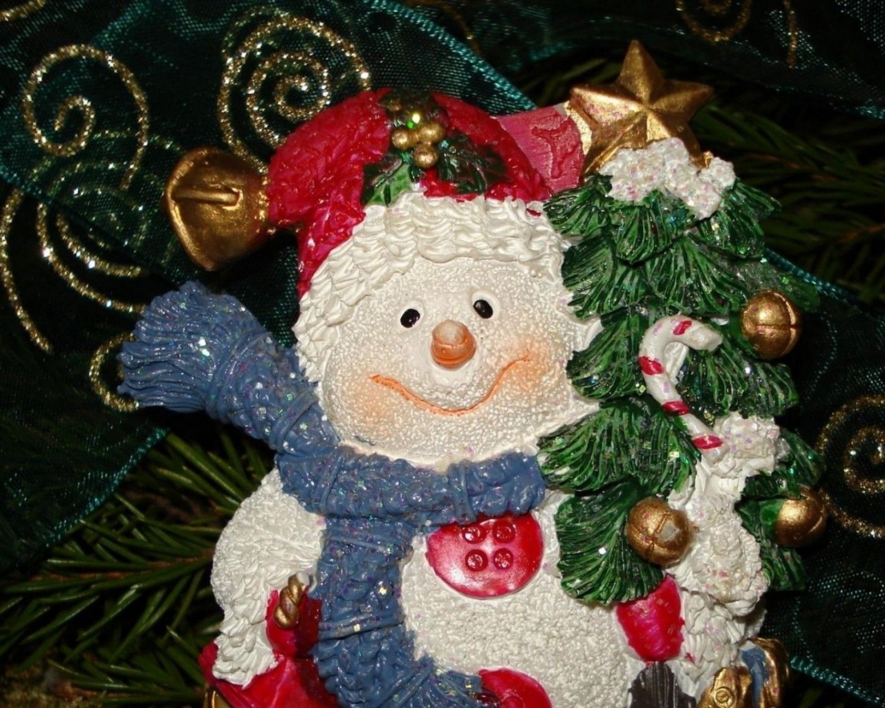 New Year Snowman Toy Twig Needles Jewelry