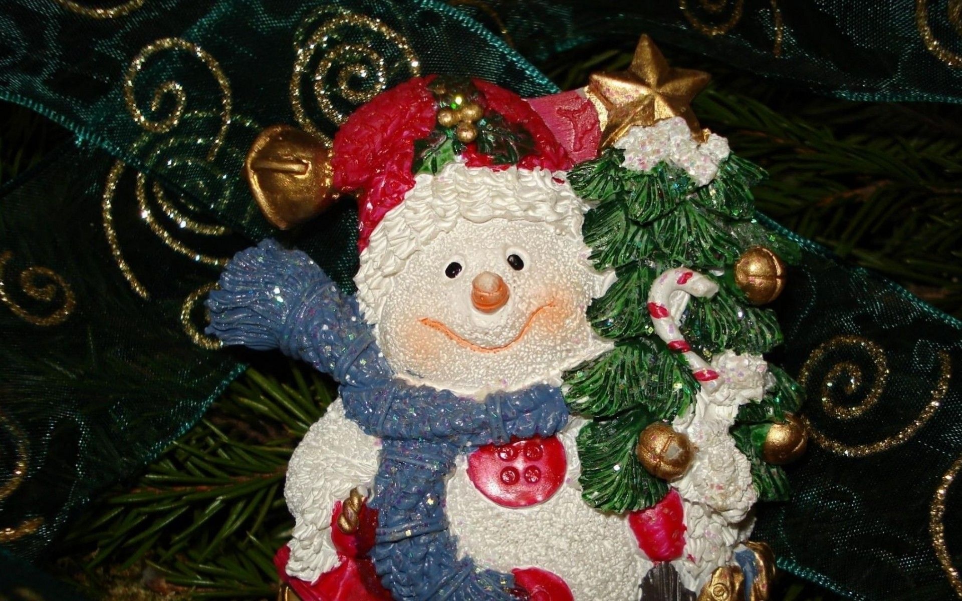 New Year Snowman Toy Twig Needles Jewelry