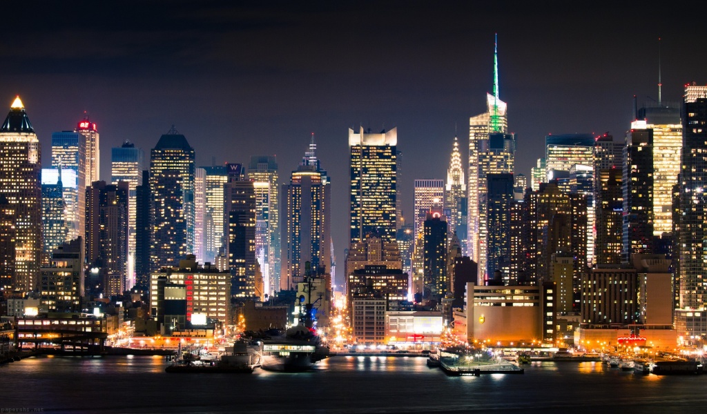New York Manhattan Night City