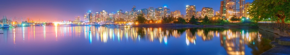 Night Light River Trees City Landscape