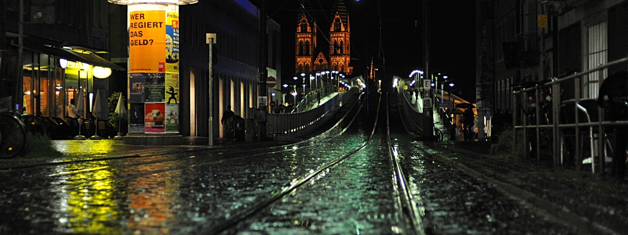 Night Railways Bridges Buildings City Landscape