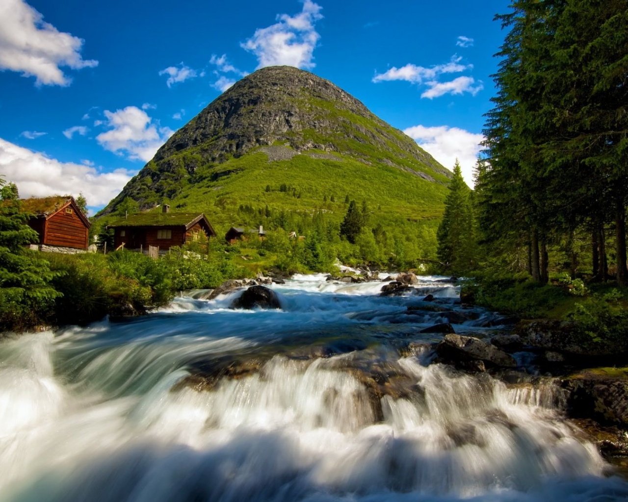 Norway Waterfall Nature Landscapes