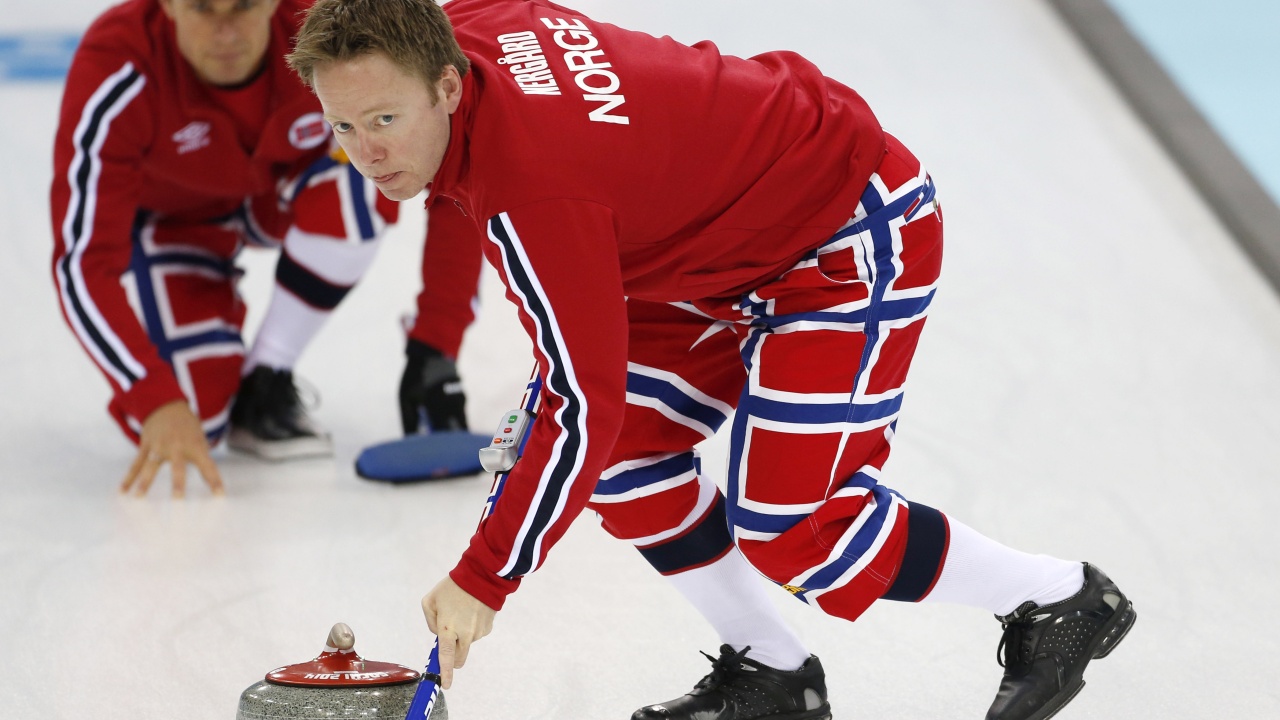 Norwegian Curling Team In Sochi 2014