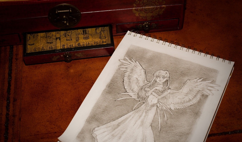 Notebook Wings Angel Figure Casket