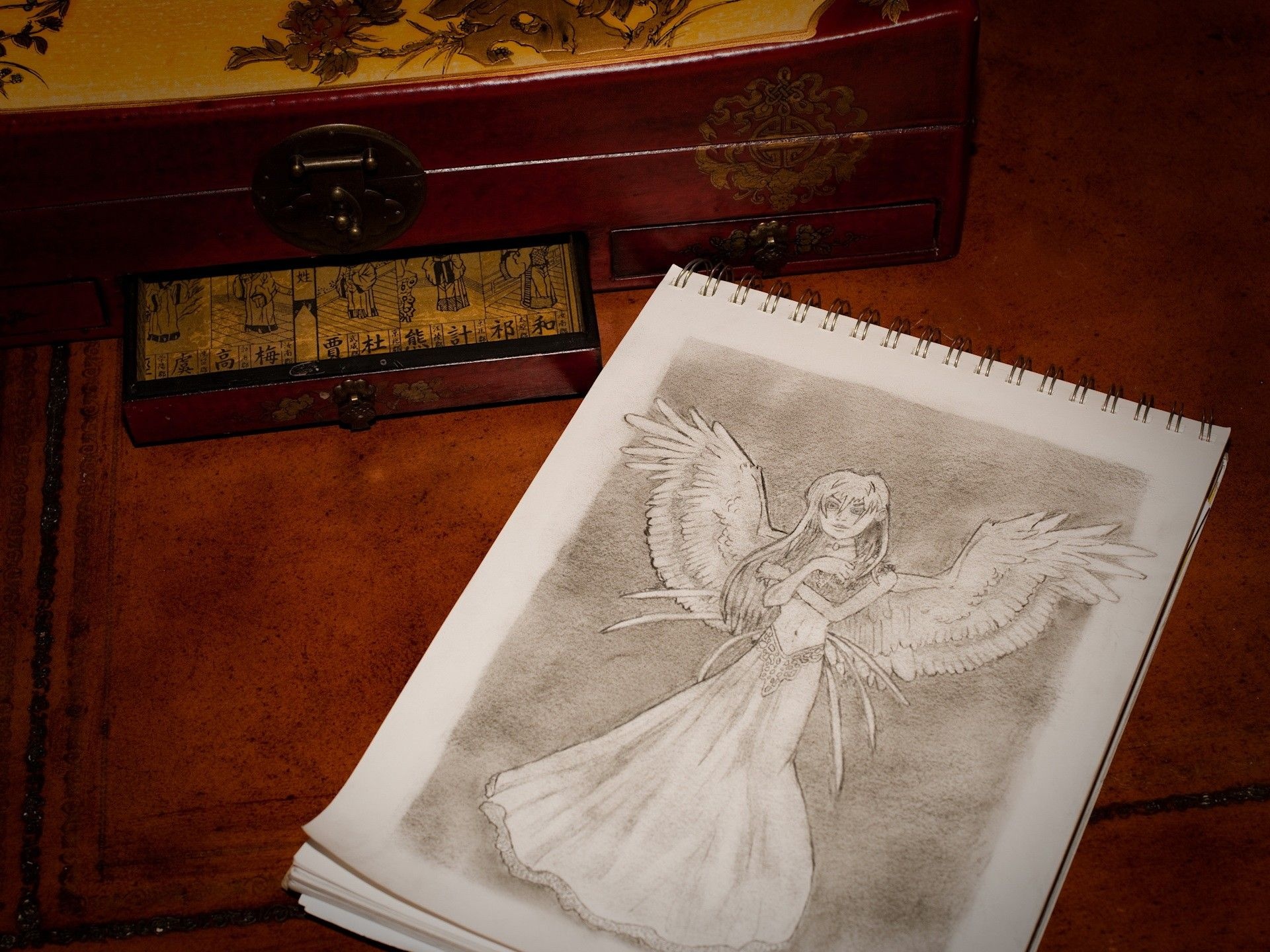 Notebook Wings Angel Figure Casket