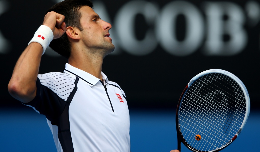 Novak Djokovic Celebrates His Victory