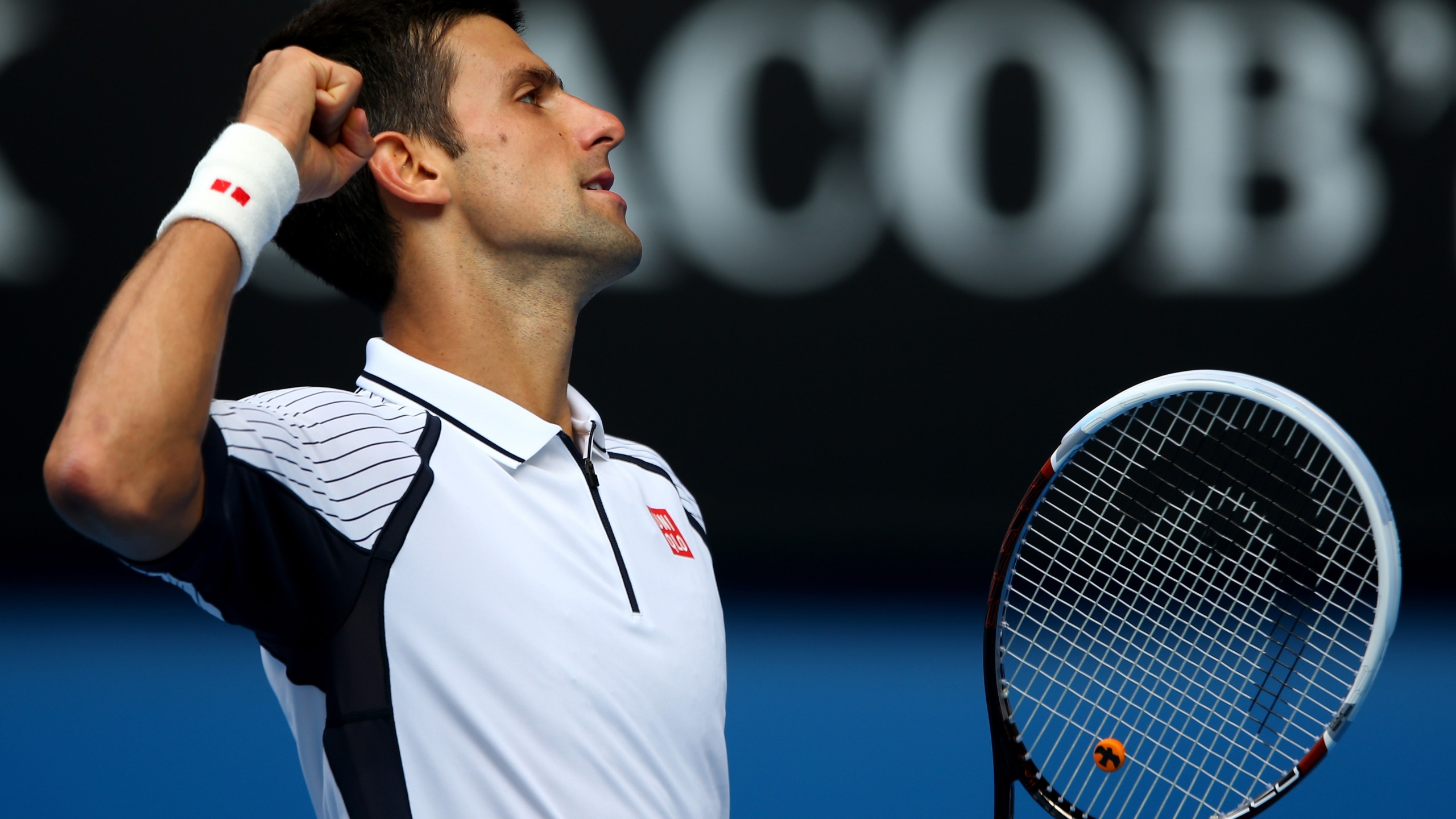 Novak Djokovic Celebrates His Victory