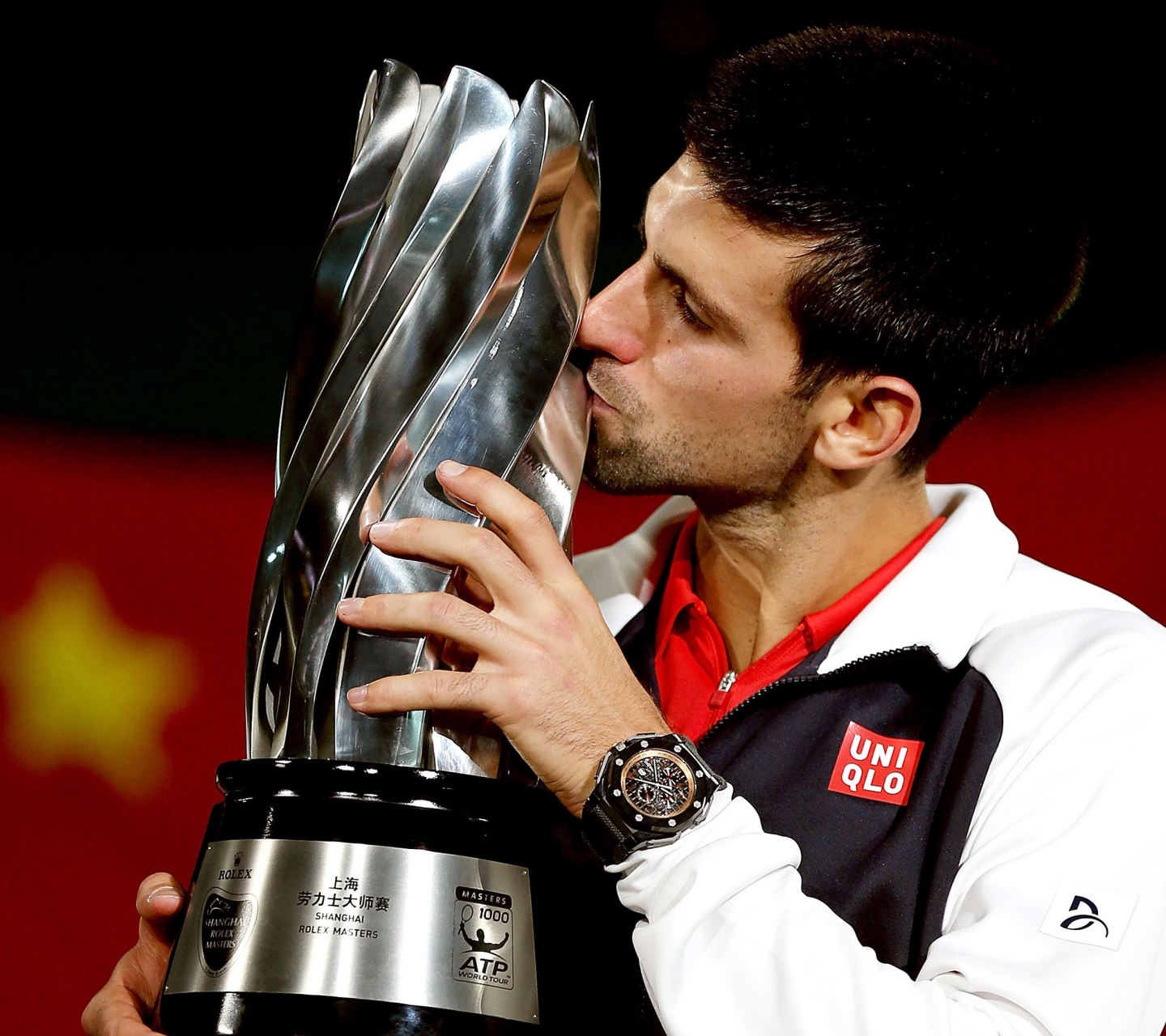 Novak Djokovic Kisses The Trophy