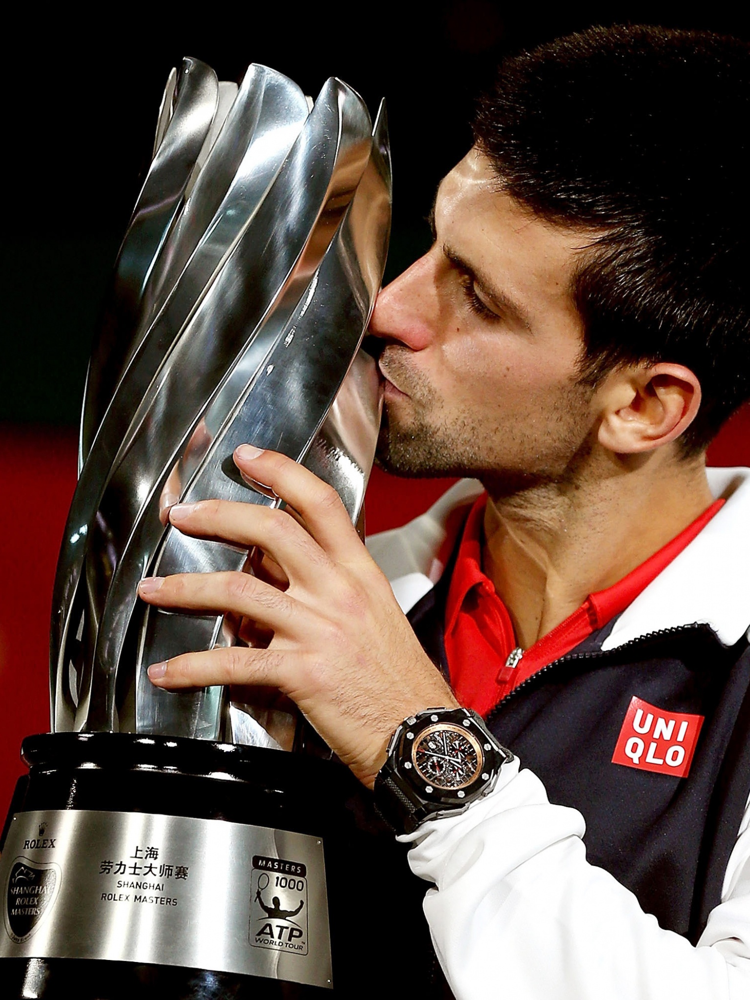 Novak Djokovic Kisses The Trophy