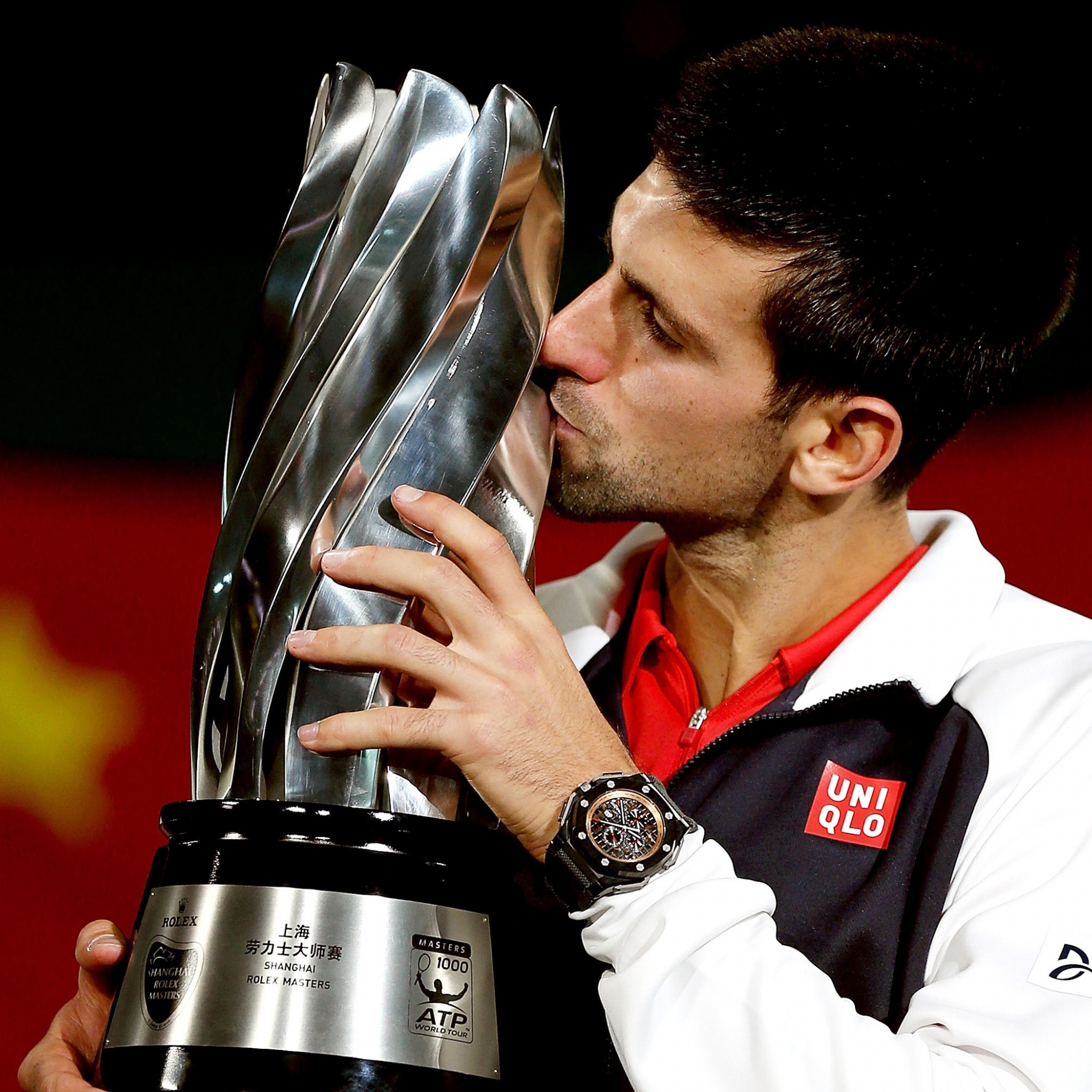 Novak Djokovic Kisses The Trophy