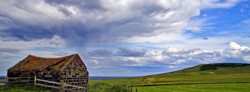 Old House Field Beautiful Nature Landscapes