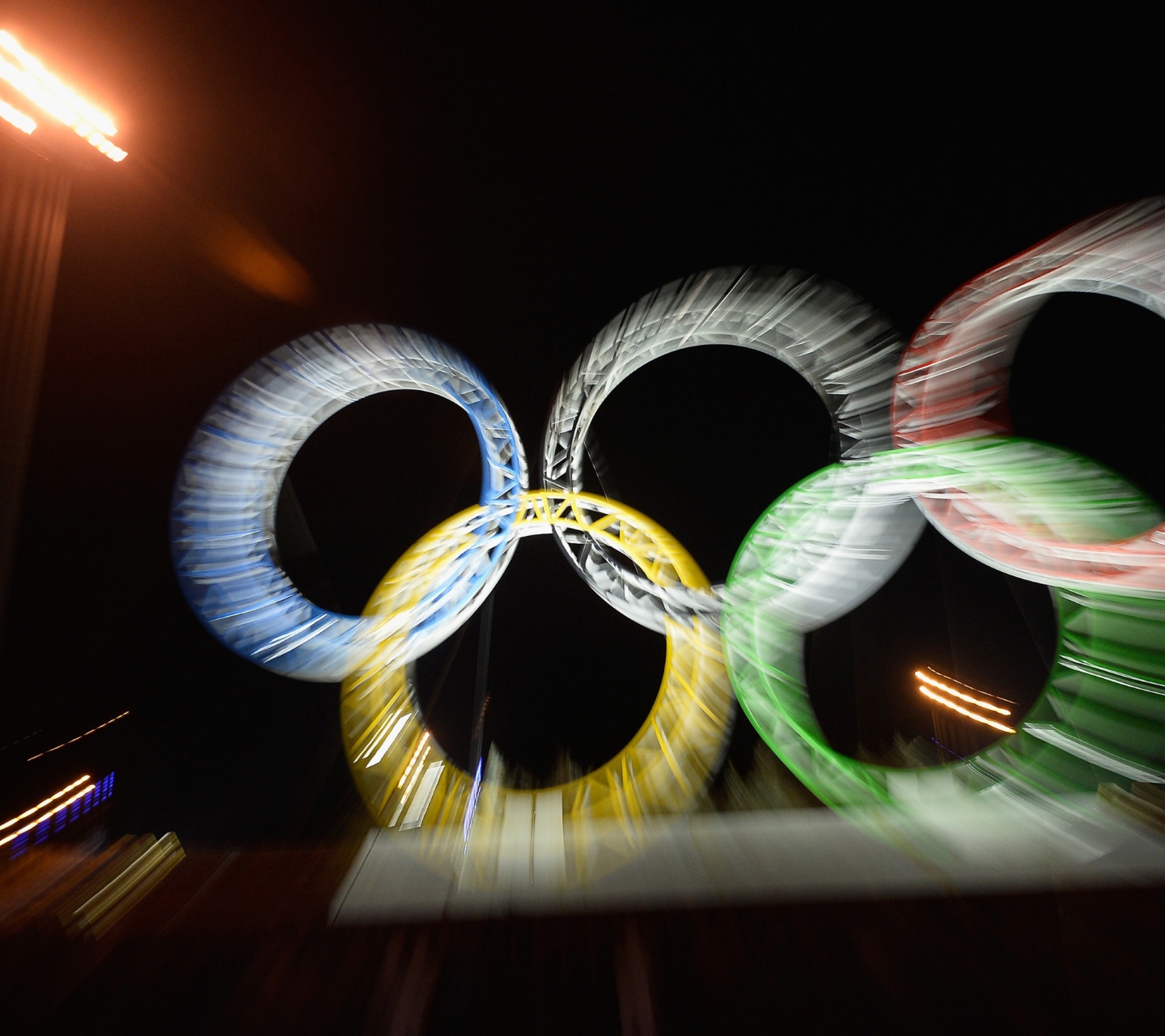 Olympic Rings Is Illuminated At Sochi