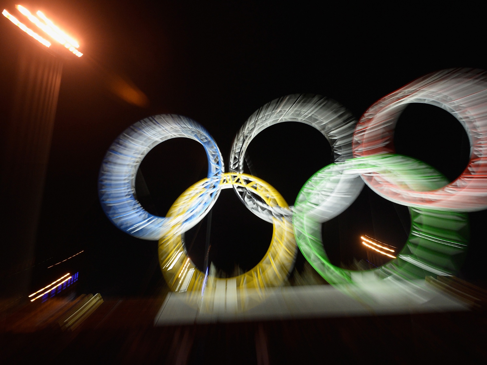 Olympic Rings Is Illuminated At Sochi