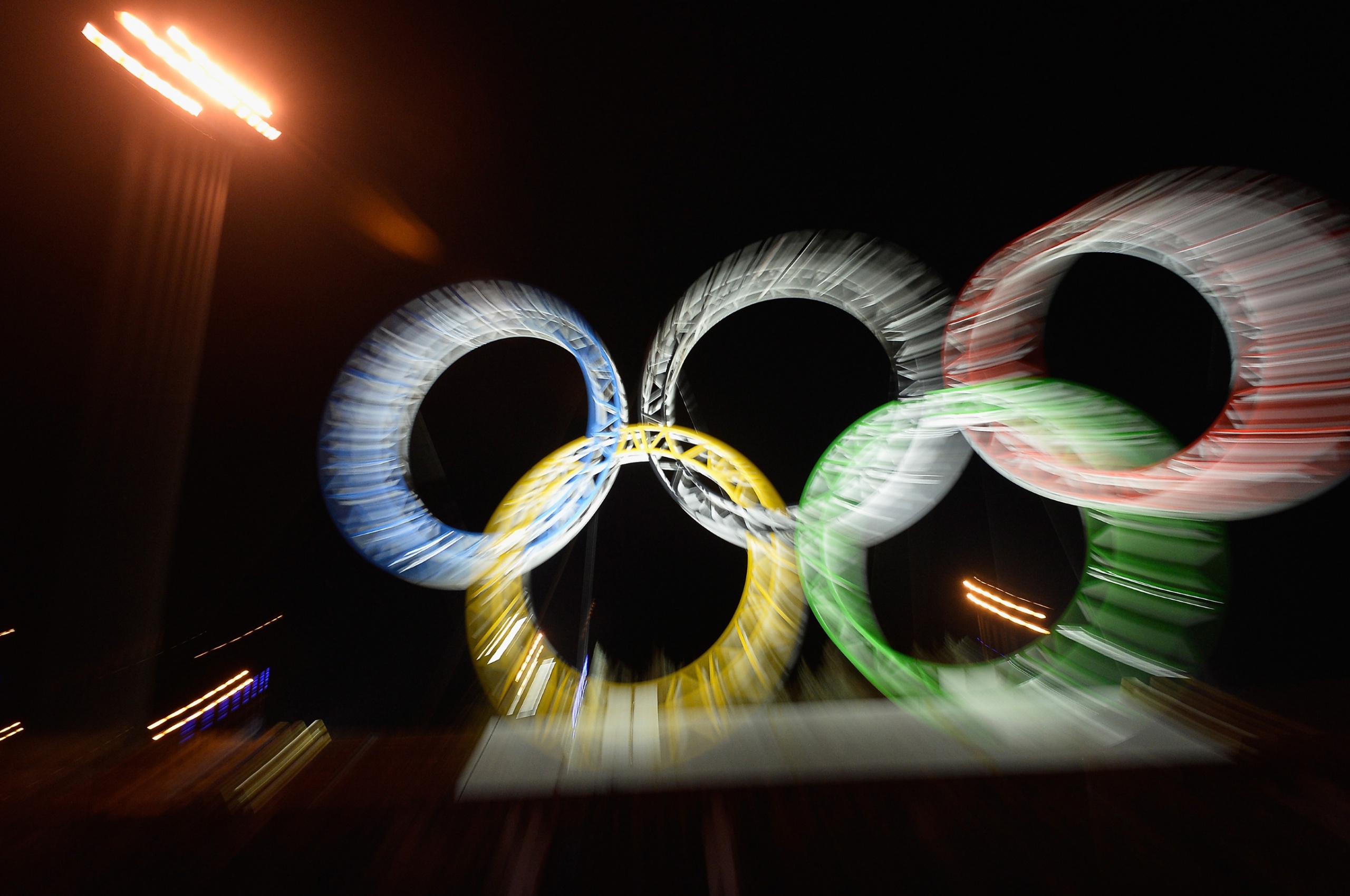 Olympic Rings Is Illuminated At Sochi