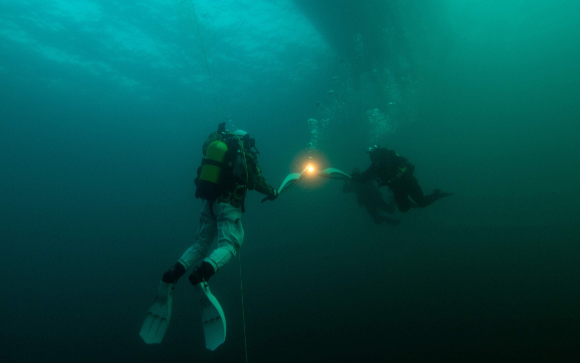 Olympic Torch Underwater Sochi 2014