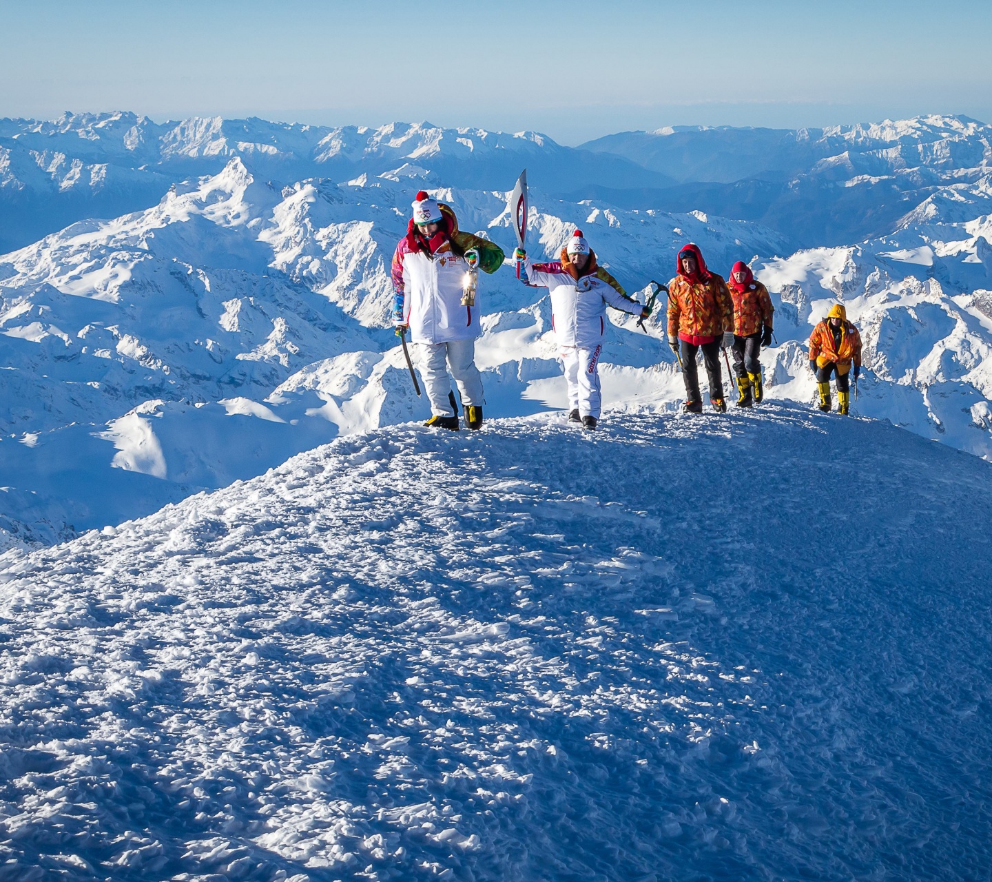 Olympics Torch On Mount Elbrus Sochi