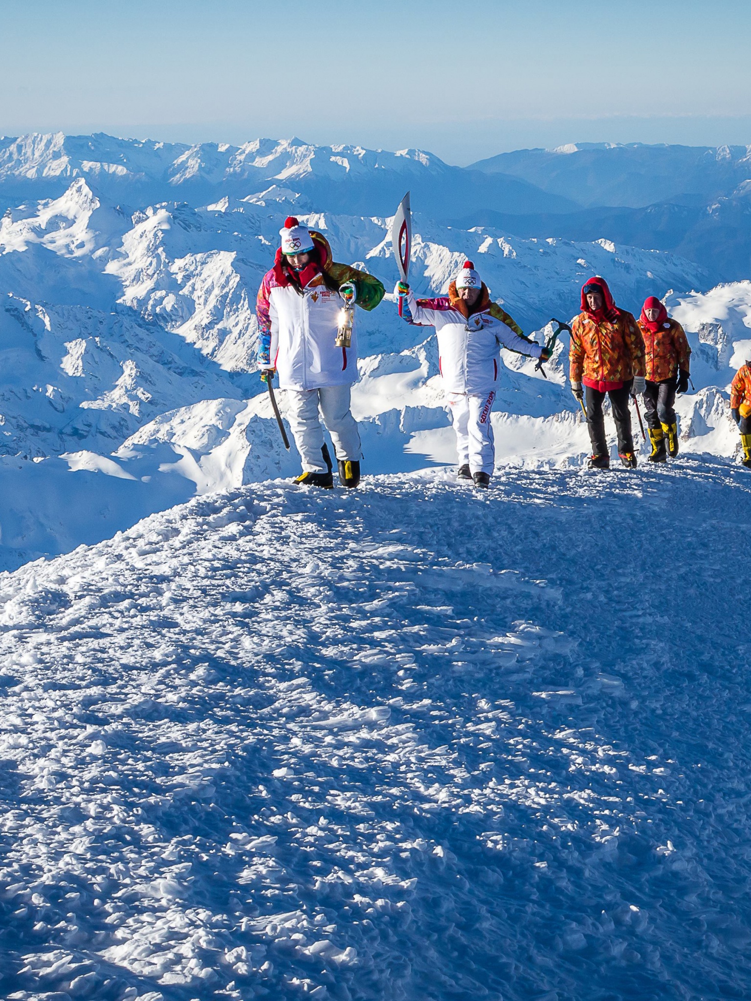 Olympics Torch On Mount Elbrus Sochi