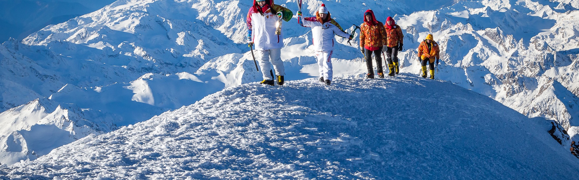 Olympics Torch On Mount Elbrus Sochi