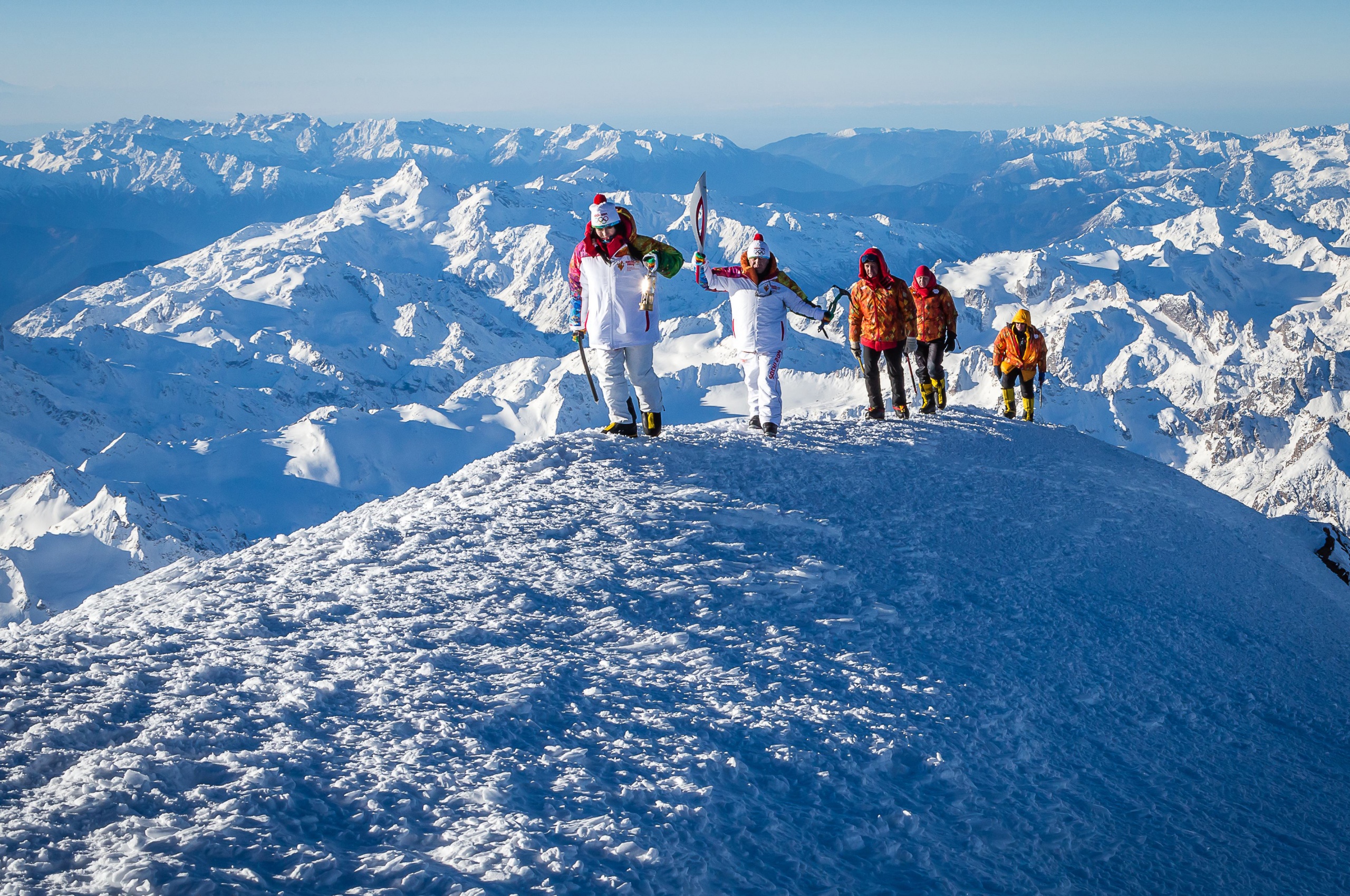 Olympics Torch On Mount Elbrus Sochi