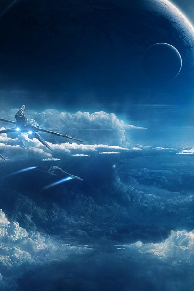 Outer Space Blue Planets Prometheus