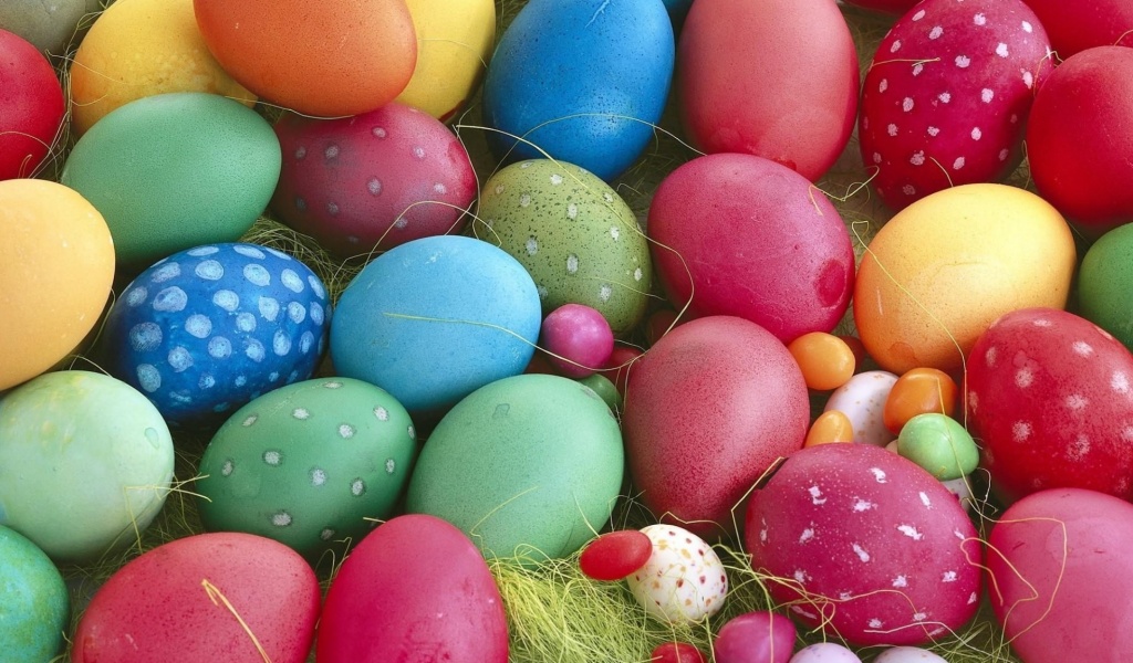 Pascha Eggs Dyed Different Close Up Feast