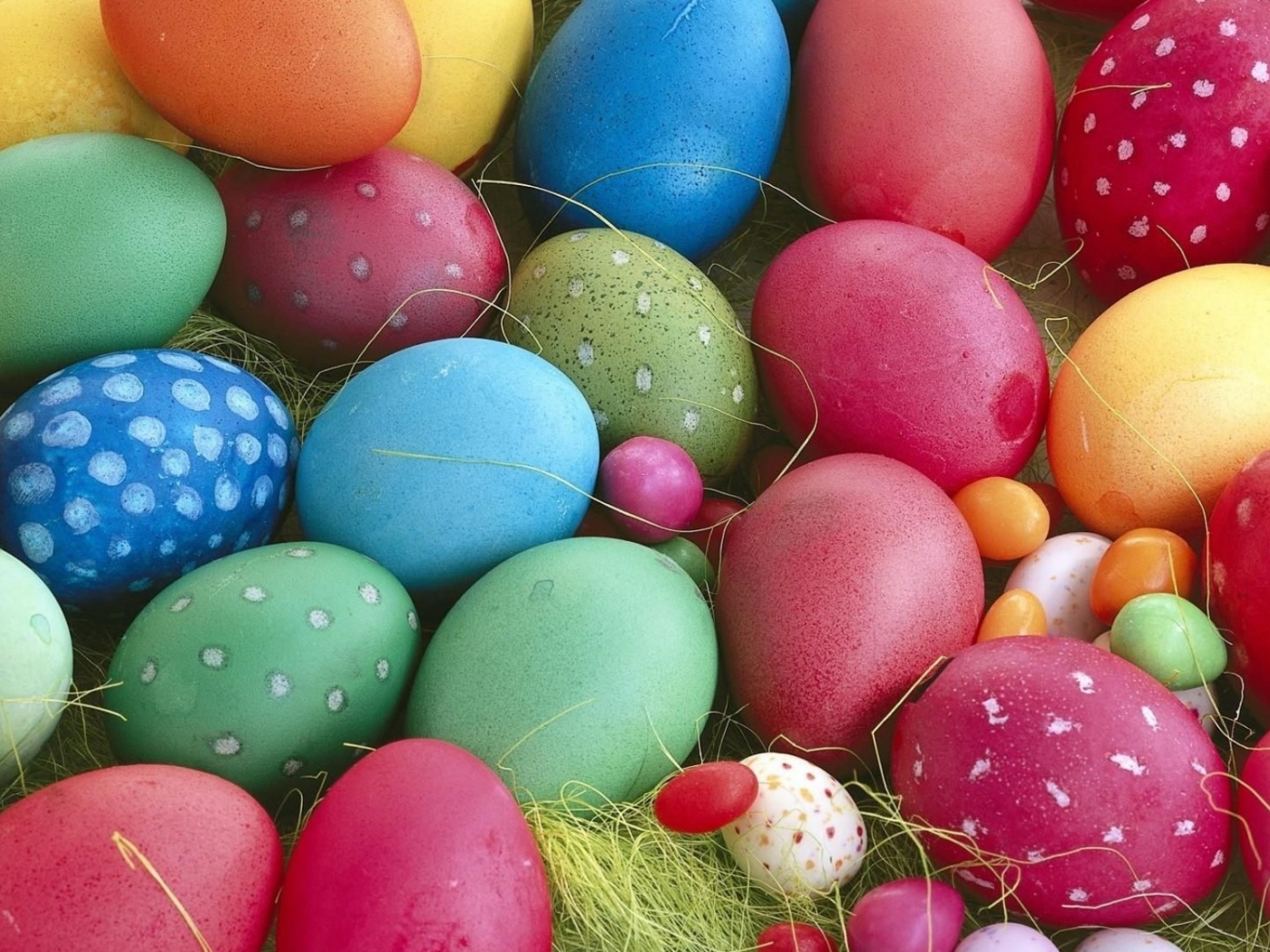 Pascha Eggs Dyed Different Close Up Feast