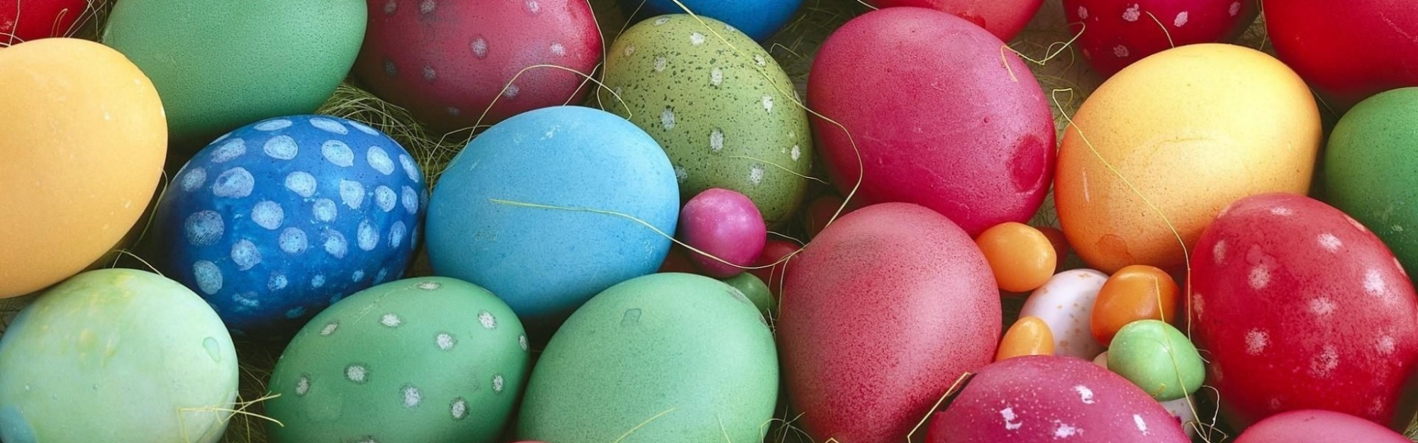 Pascha Eggs Dyed Different Close Up Feast