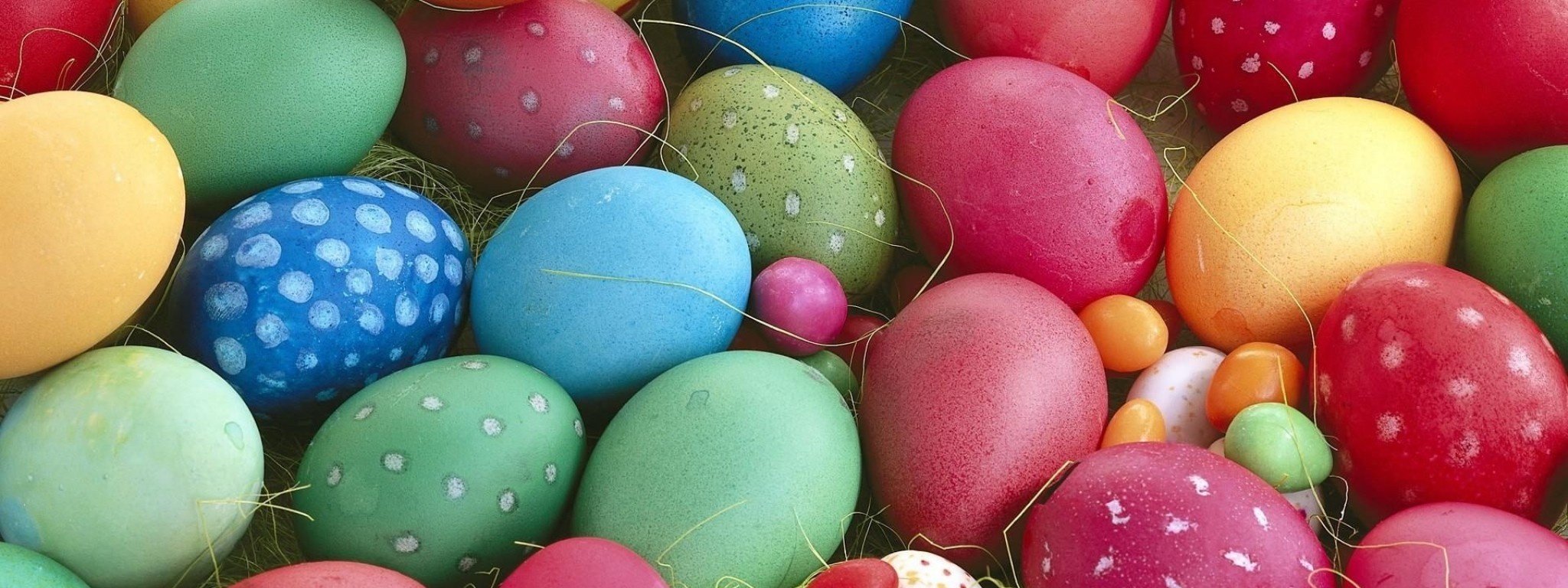 Pascha Eggs Dyed Different Close Up Feast