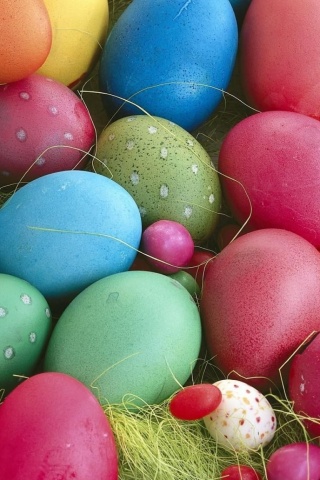 Pascha Eggs Dyed Different Close Up Feast