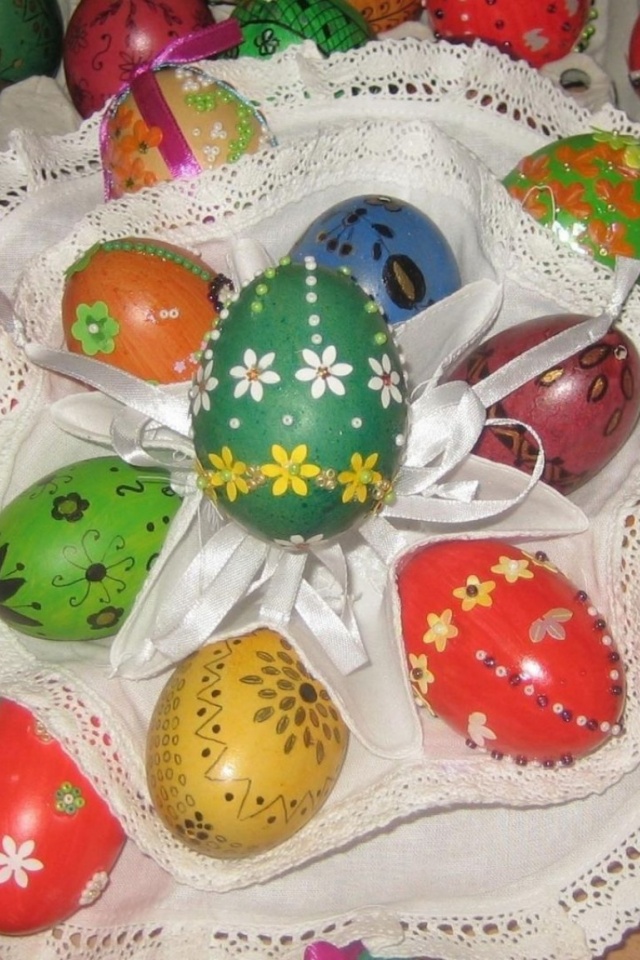 Pascha Eggs Dyed Napkins Table Holiday