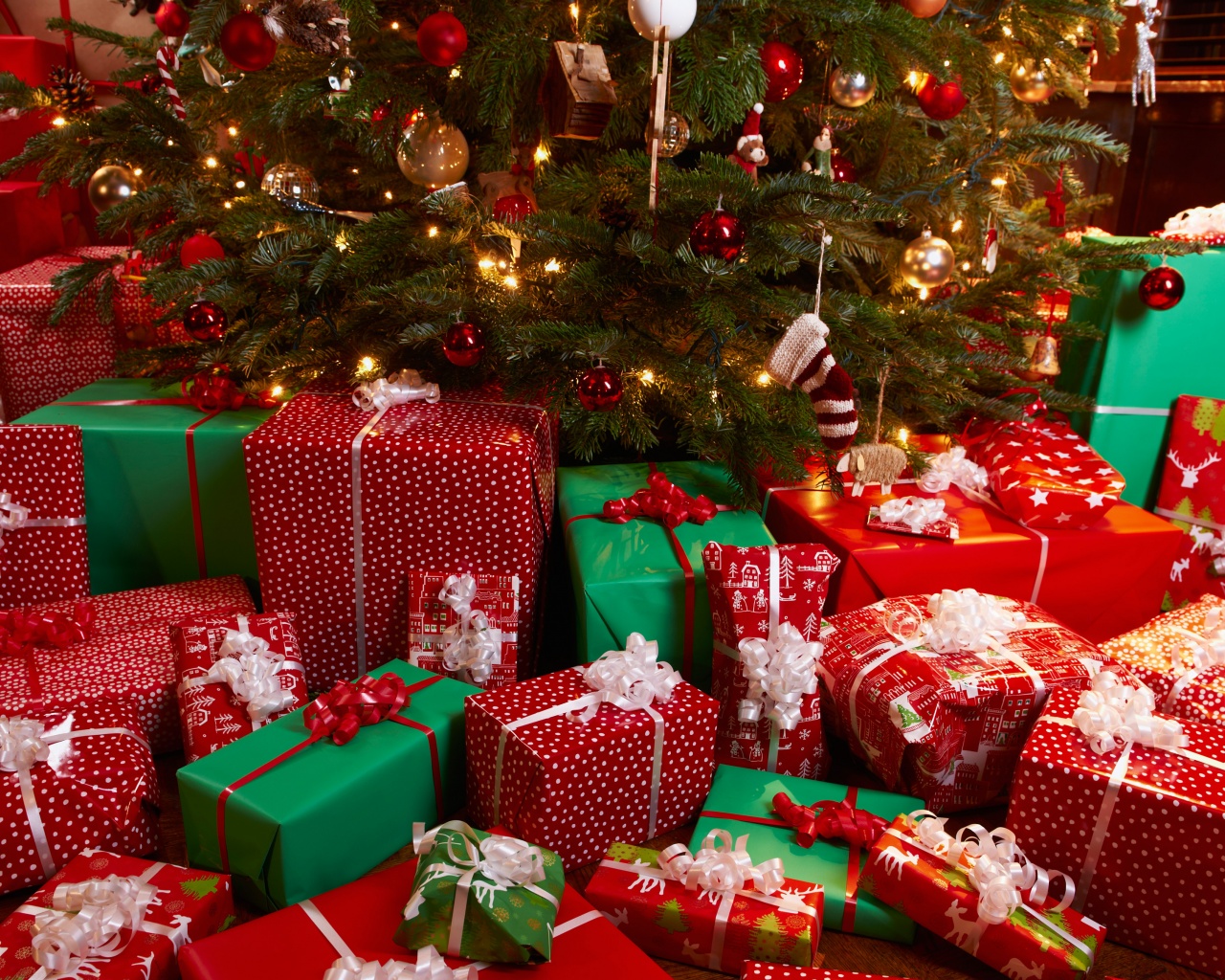 Presents Under Christmas Tree