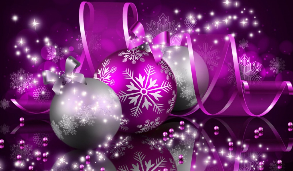 Purple Merry Christmas And New Year