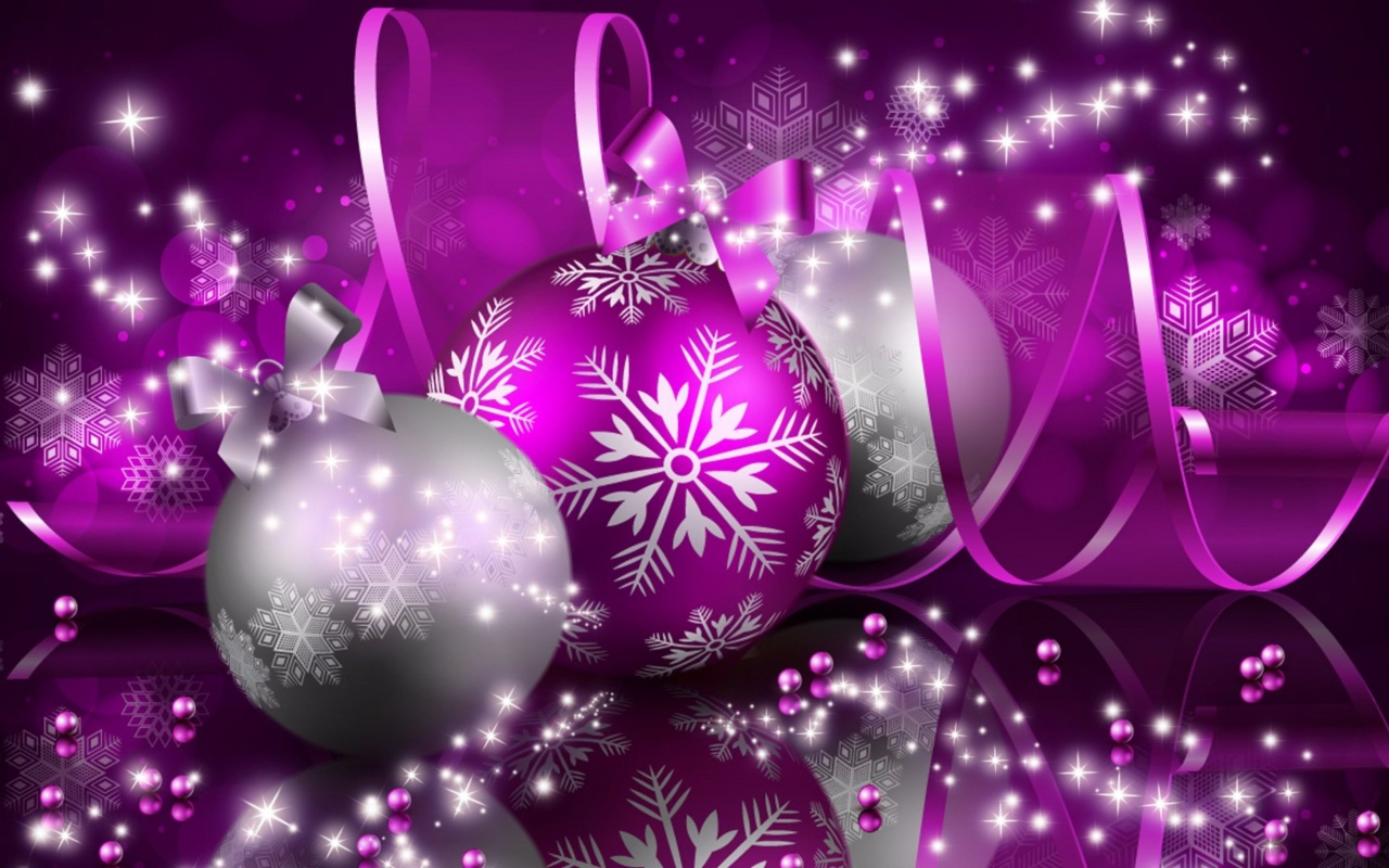 Purple Merry Christmas And New Year