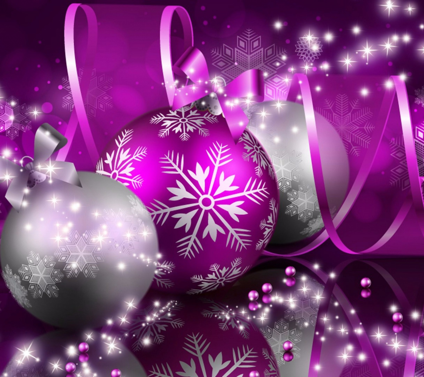 Purple Merry Christmas And New Year