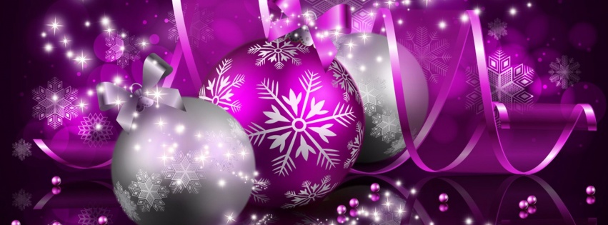 Purple Merry Christmas And New Year