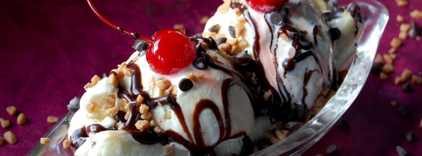 Red Food Banana Split