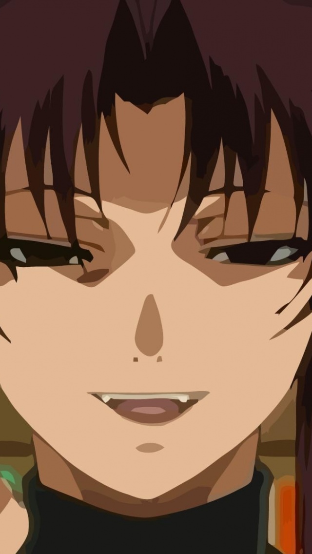 Revy Black Lagoon Brunette Arms Smile Teeth Anime