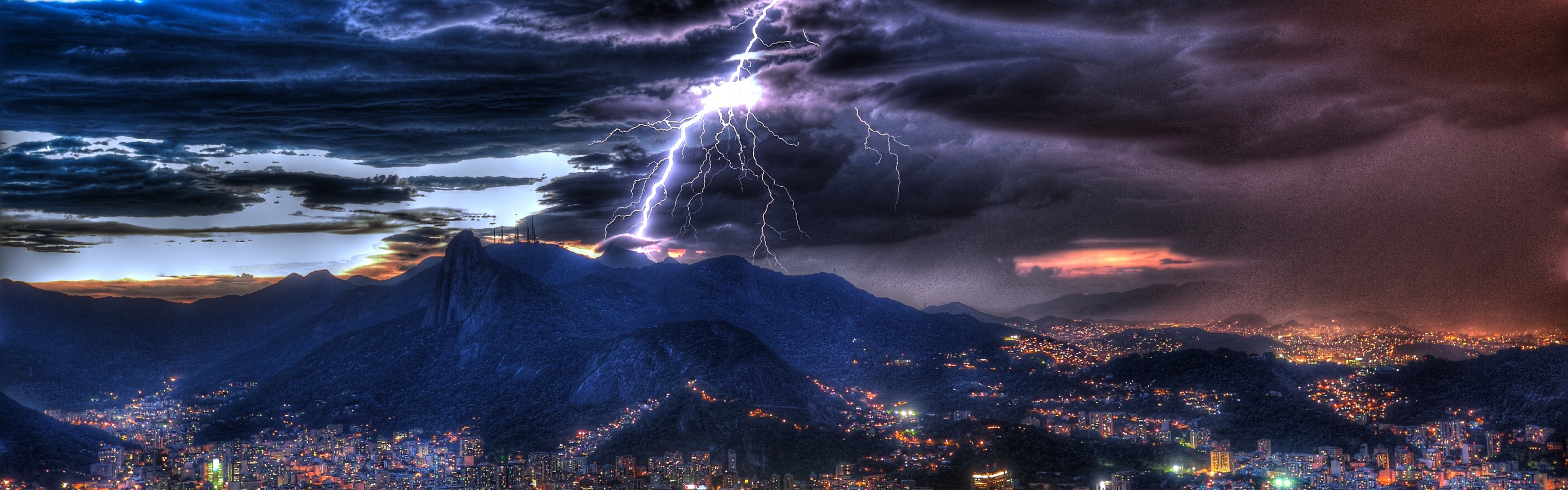 Rio De Janeiro At Night In A Storm