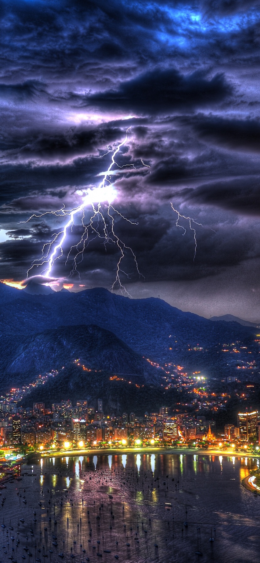 Rio De Janeiro At Night In A Storm