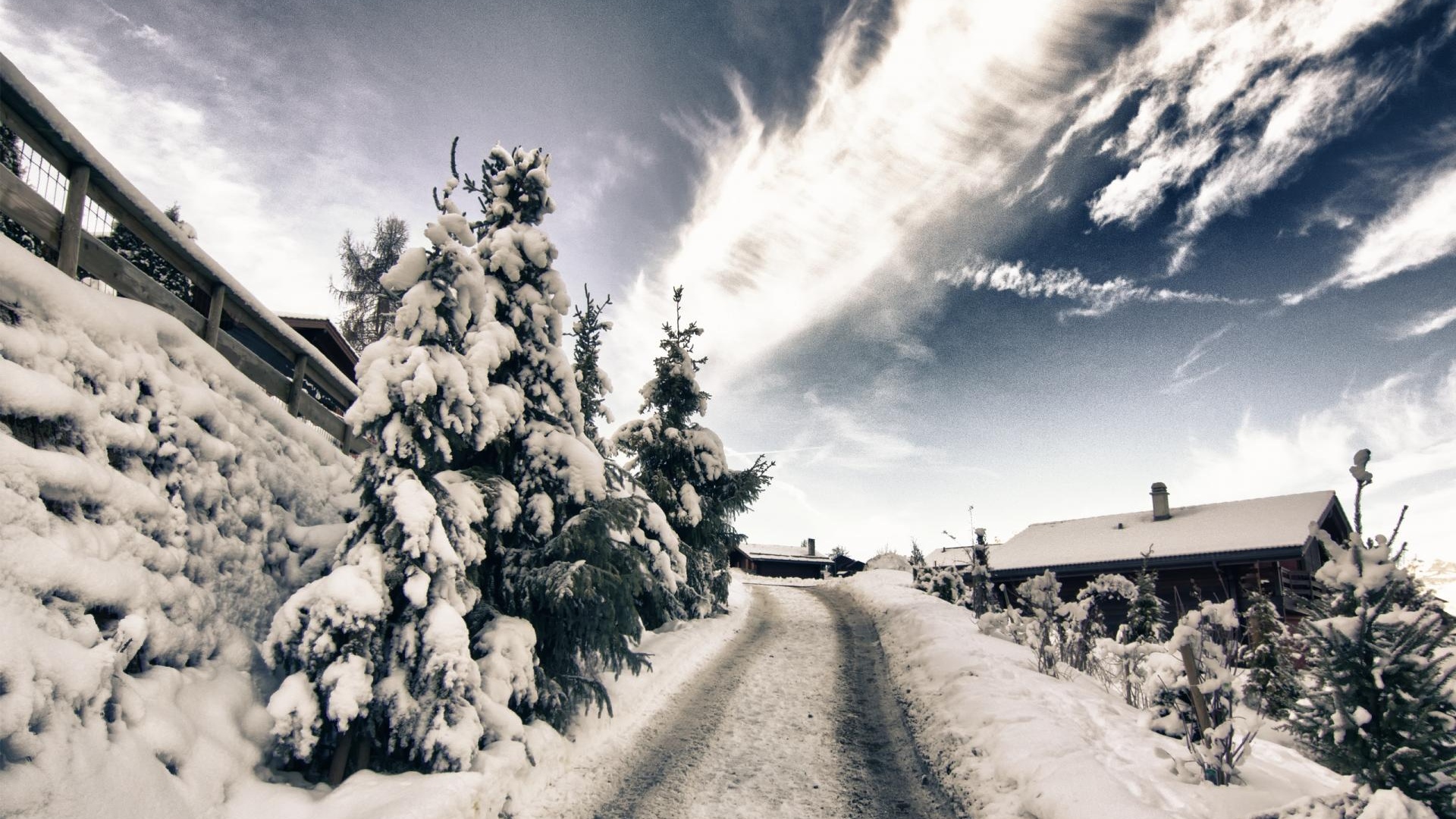 Road Beautiful Cloud Winter Snow Switzerland Nature Landscapes