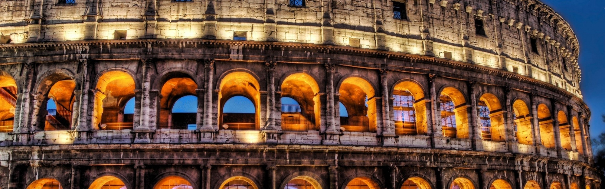 Rome Colosseum At Night