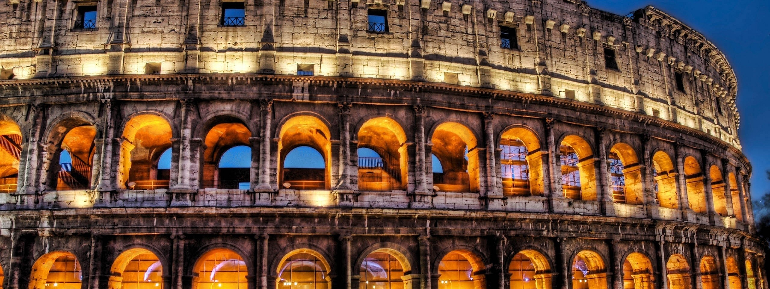 Rome Colosseum At Night