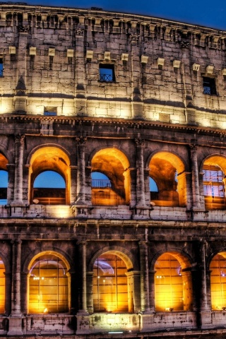 Rome Colosseum At Night