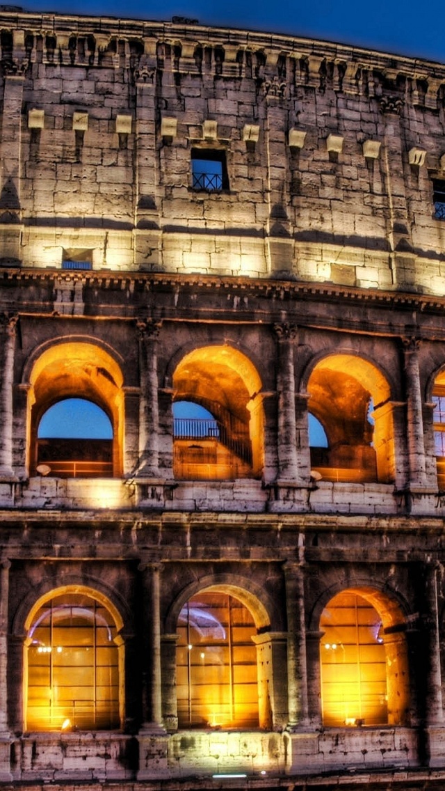 Rome Colosseum At Night